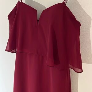 Sweetheart burgundy chiffon dress